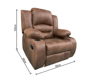 Relaxation chair with chaise lounge in brown