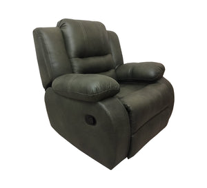 Relaxation chair with chaise lounge in olive green