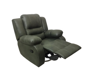 Relaxation chair with chaise lounge in olive green