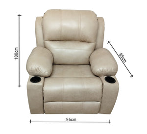 Relaxation chair with chaise lounge in beige