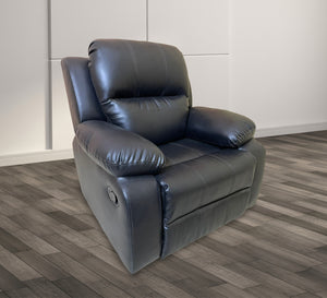 Relaxation chair with chaise lounge in black