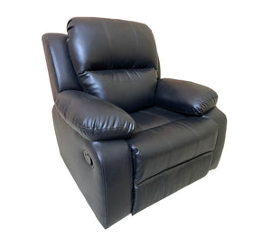 Relaxation chair with chaise lounge in black