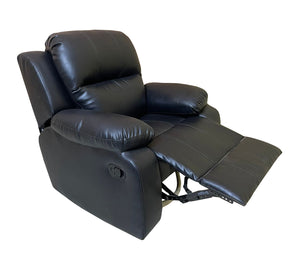 Relaxation chair with chaise lounge in black