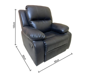 Relaxation chair with chaise lounge in black