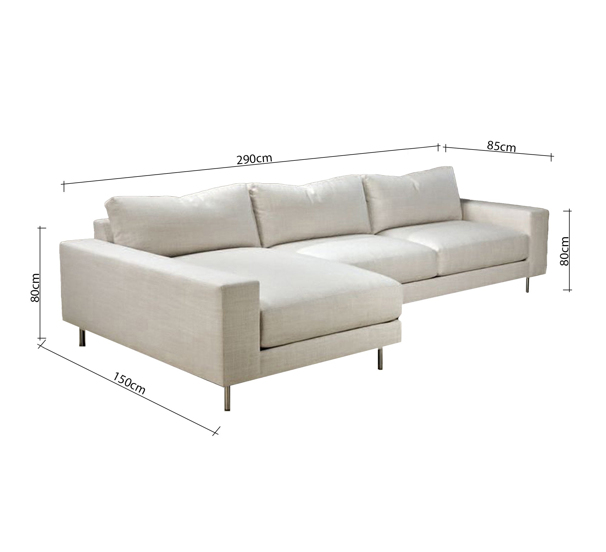 White corner sofa with clean, sharp lines