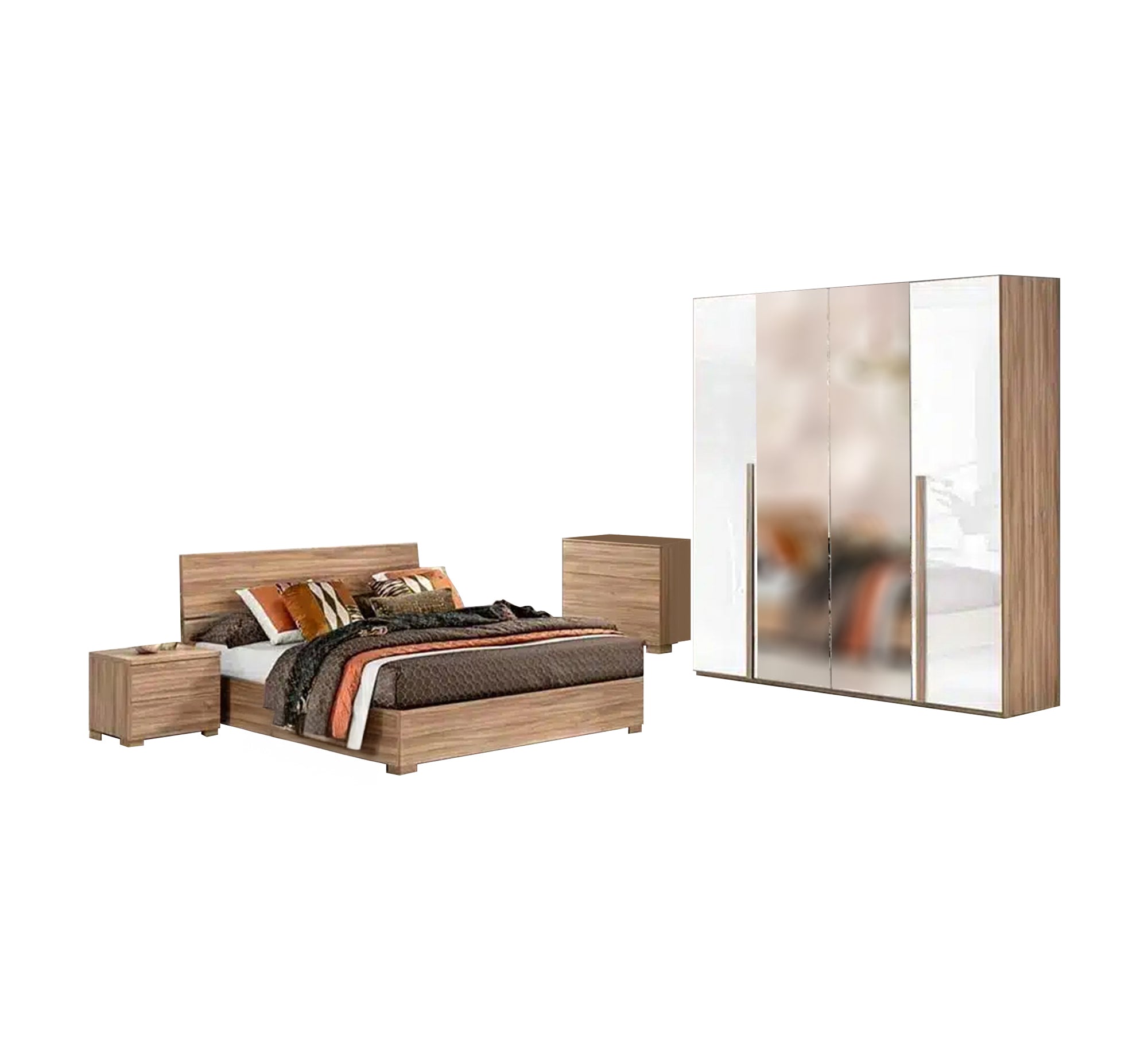 Furnish your chalet with (living corner, kitchen, master bedroom, children's bed, and wardrobe)