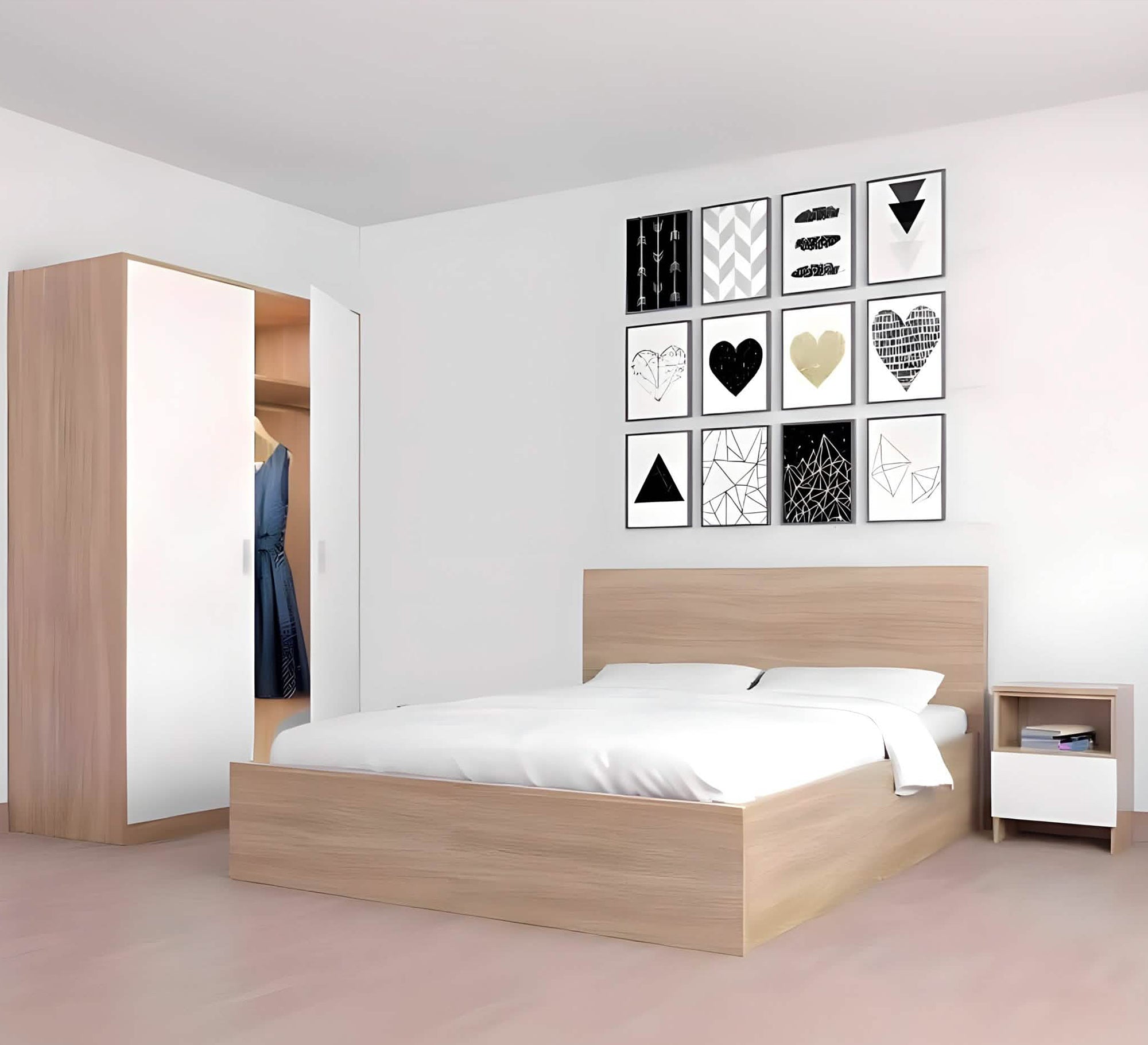 Furnish your chalet with (corner sofa, lazy boy chair, master bedroom, table with 6 chairs)