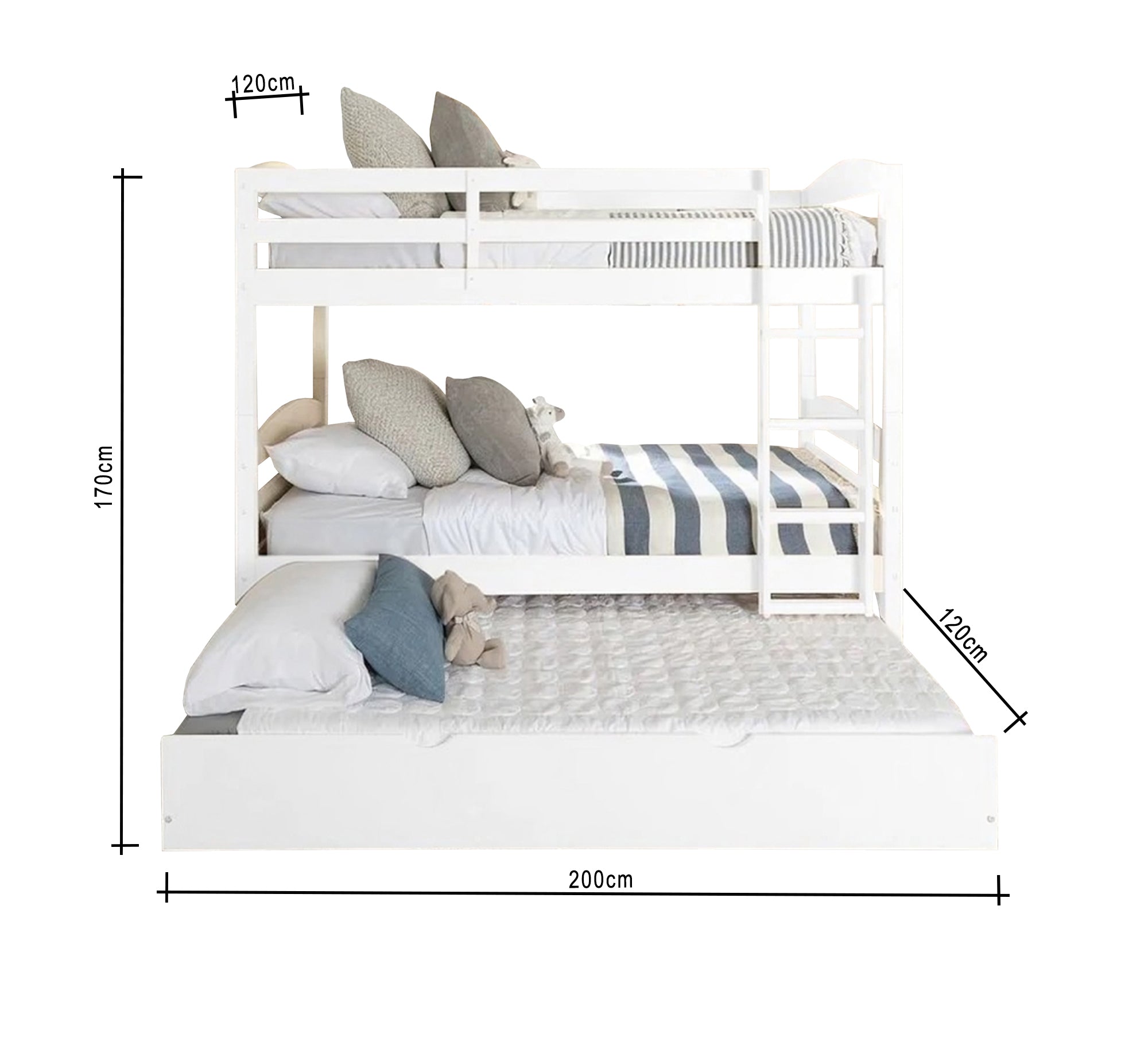 Furnish your chalet with (living corner, kitchen, master bedroom, children's bed, and wardrobe)