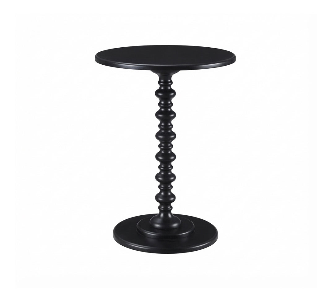 Round serving table with a classic turned design