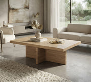 Wooden coffee table with a sophisticated geometric design