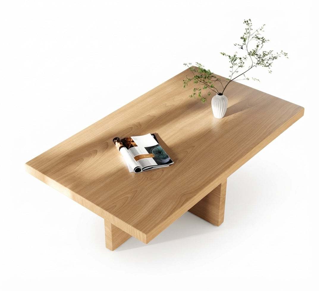Wooden coffee table with a sophisticated geometric design
