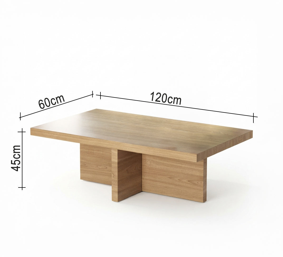 Wooden coffee table with a sophisticated geometric design