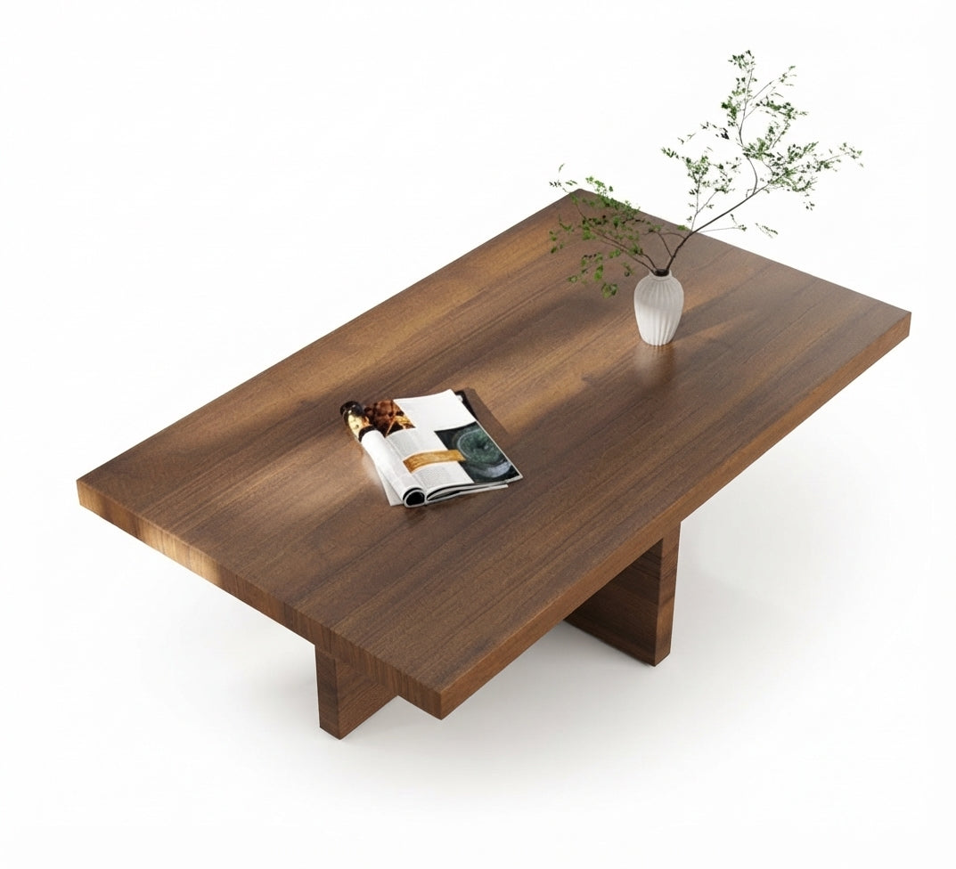 Wooden coffee table with a sophisticated geometric design