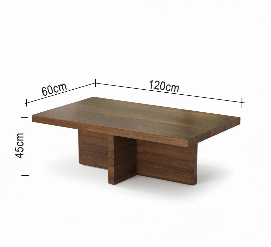 Wooden coffee table with a sophisticated geometric design