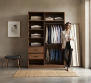 Elegant wooden wardrobe with practical internal storage