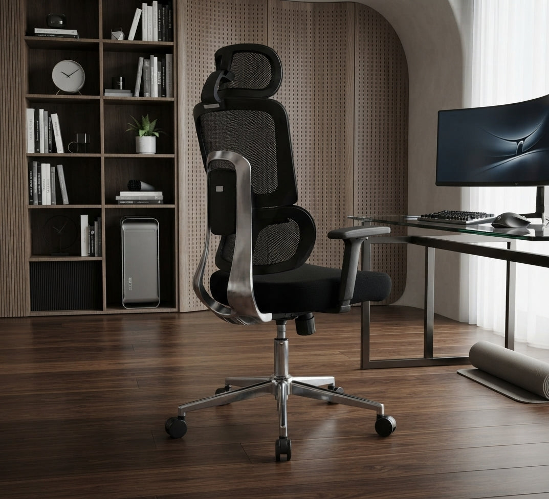 Black office chair with a comfortable seat