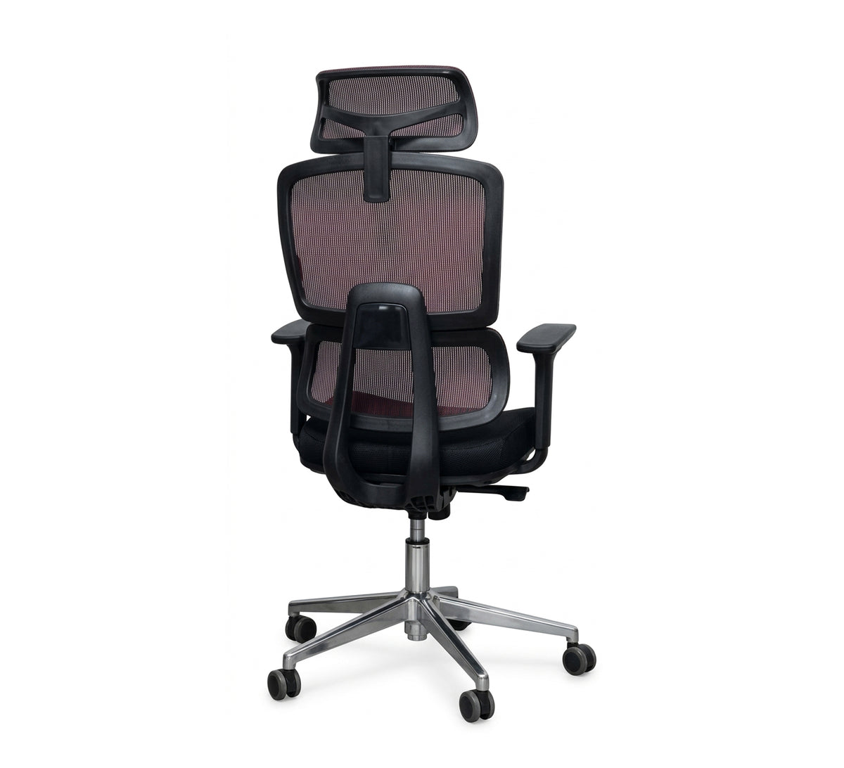 Comfortable and High Office Chair with Burgundy Mesh Back
