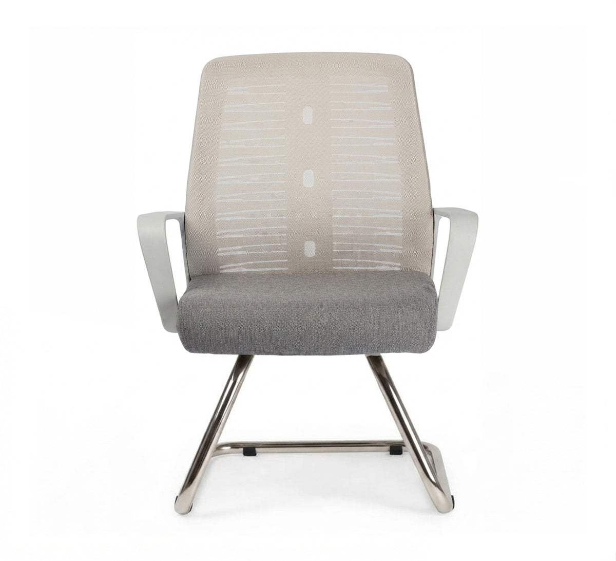Comfortable waiting chair with metal frame and mesh fabric