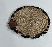 Round jute base with a gold-accented Ramadan-themed rim