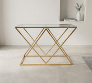 A barbell console shaped like two overlapping triangles - Vitrine Furniture - Console