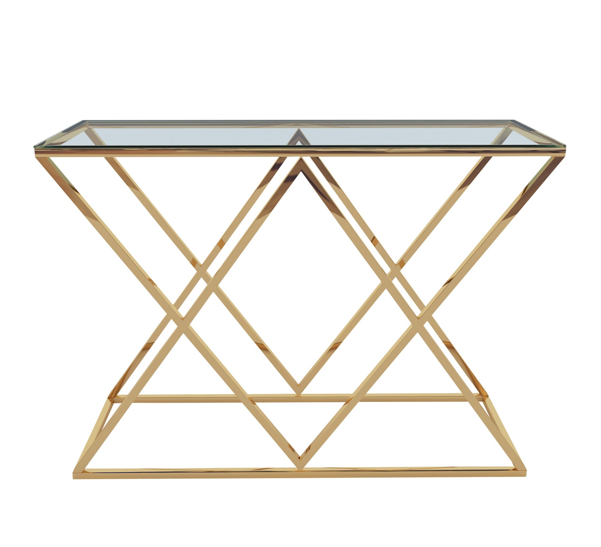 A barbell console shaped like two overlapping triangles - Vitrine Furniture - Furniture