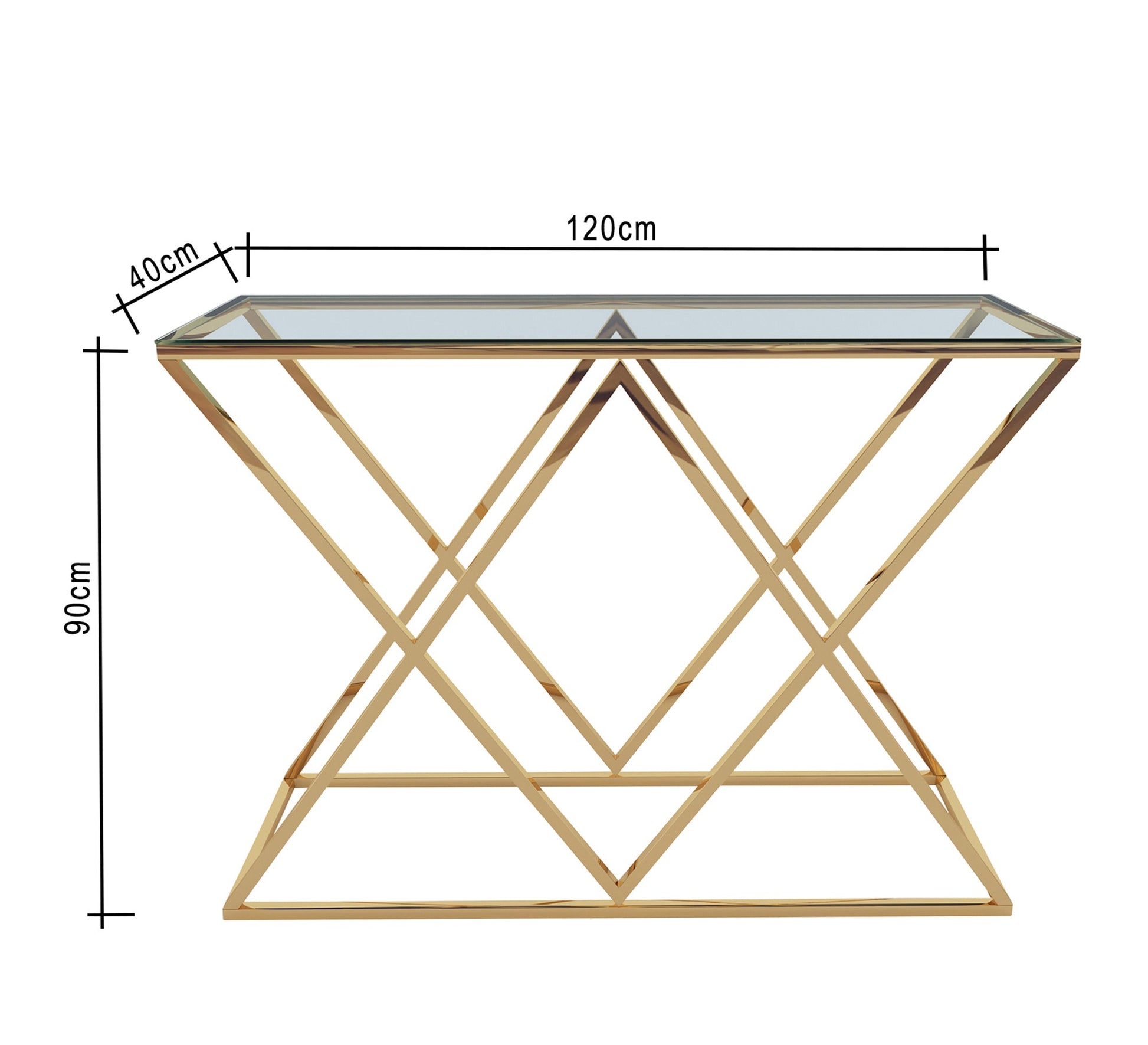 A barbell console shaped like two overlapping triangles - Vitrine Furniture - Furniture