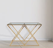 A barbell console shaped like two overlapping triangles - Vitrine Furniture - Furniture