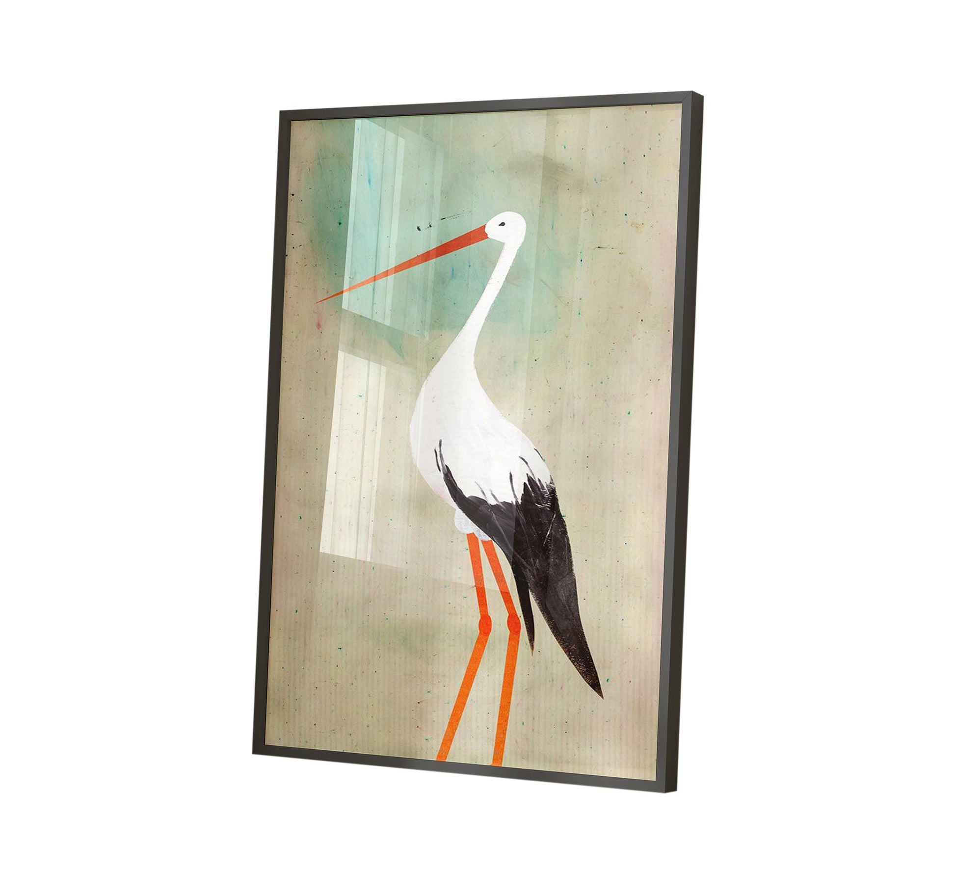 A beautiful bird tableau with a black frame - Vitrine Furniture - Décor