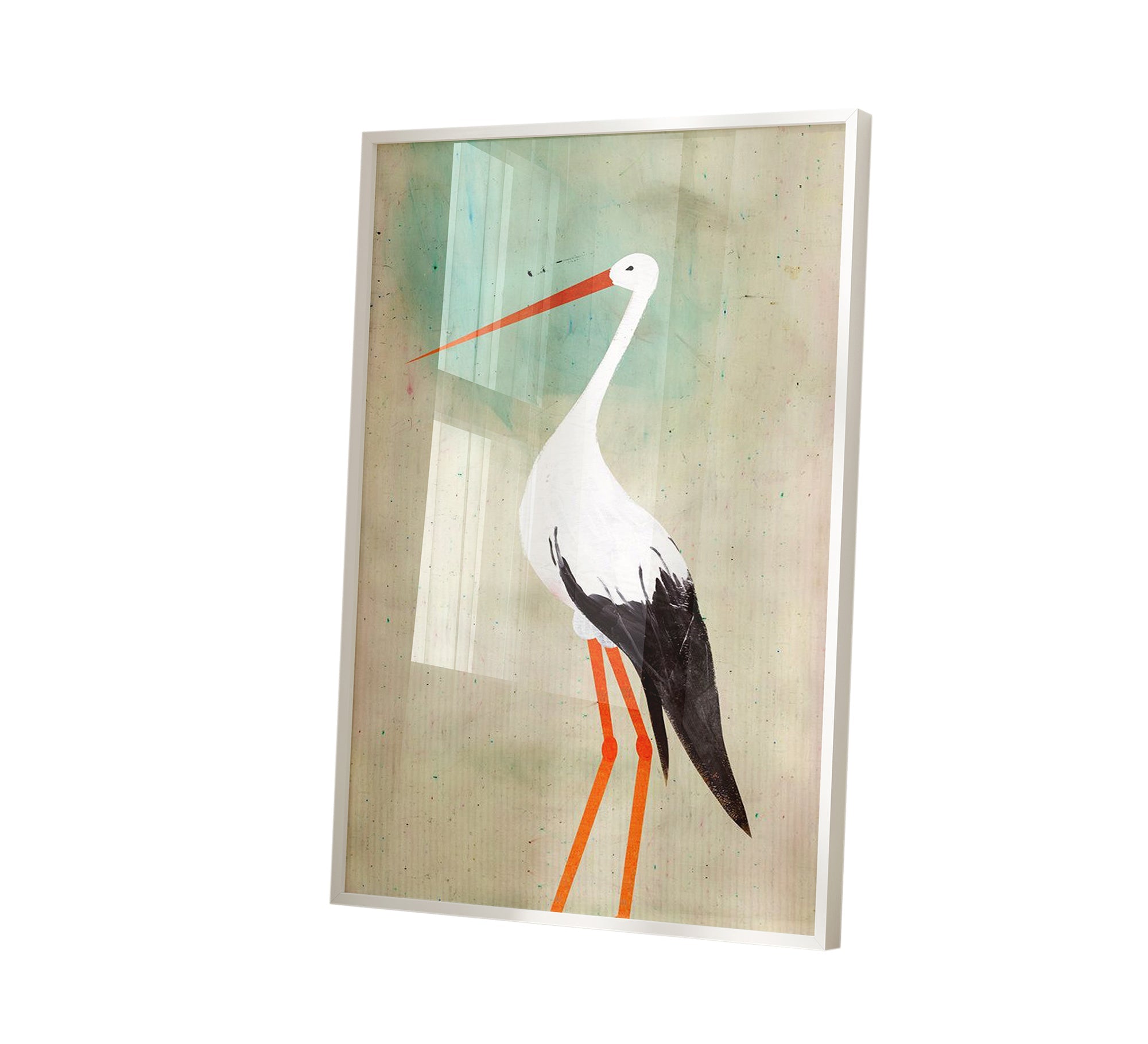 A beautiful bird tableau with a white frame - Vitrine Furniture - Décor