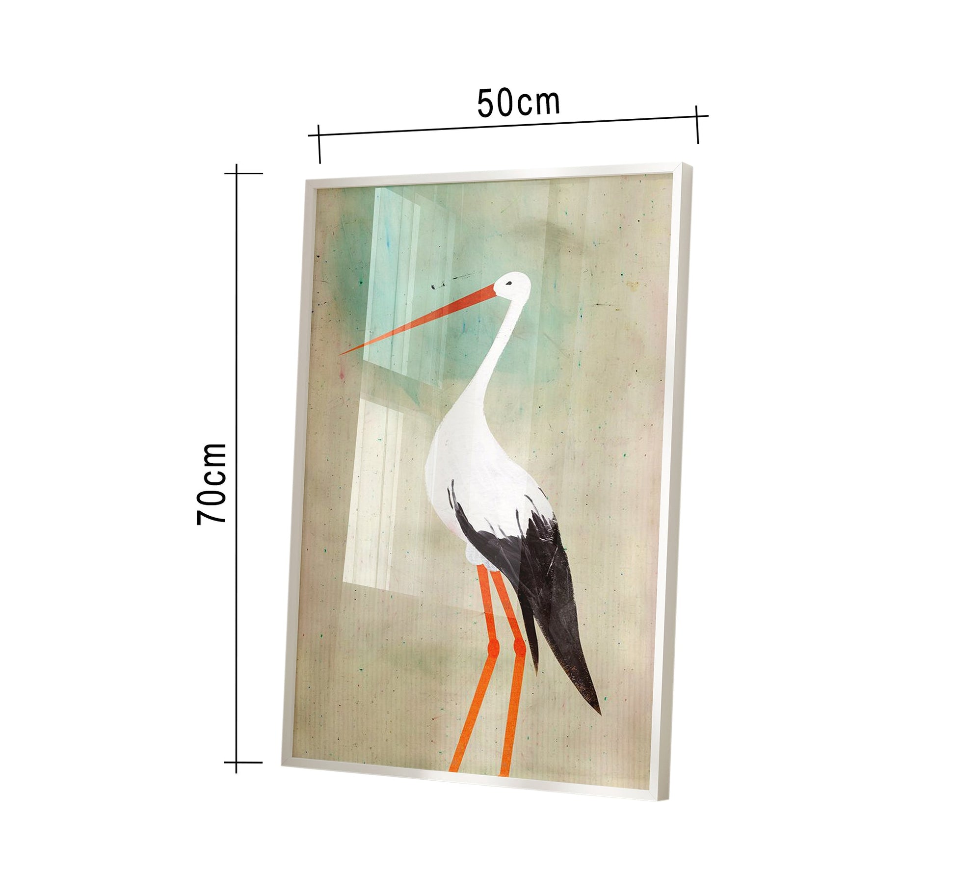 A beautiful bird tableau with a white frame - Vitrine Furniture - Décor