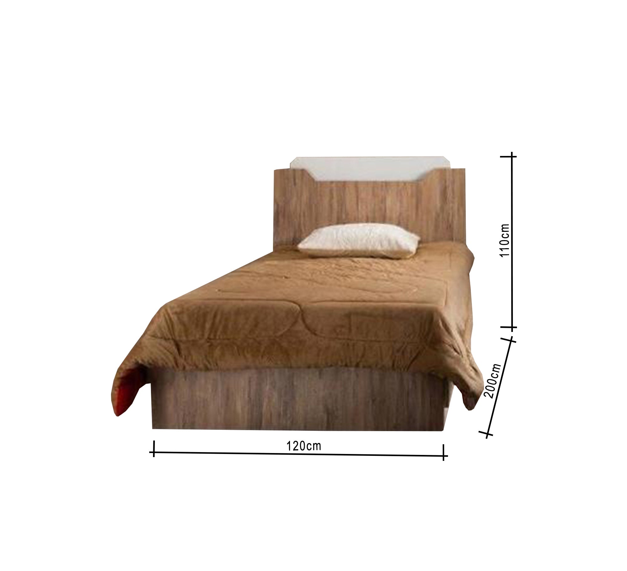 A bed with an elegant wooden headboard - Vitrine Furniture - Furniture