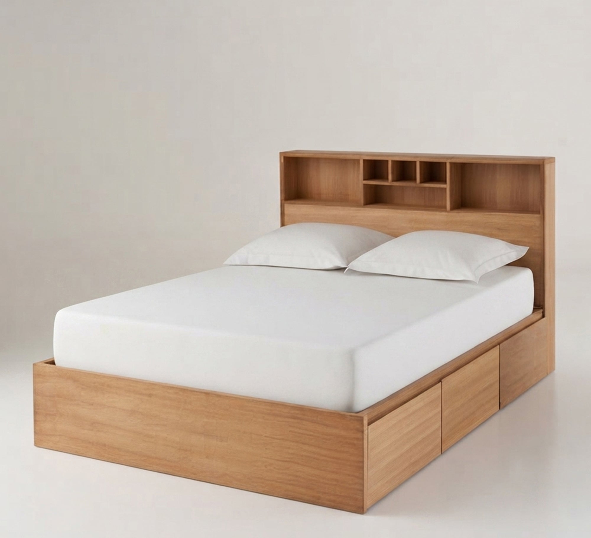 A Bed with backrest, desk and drawer - Vitrine Furniture - Beds