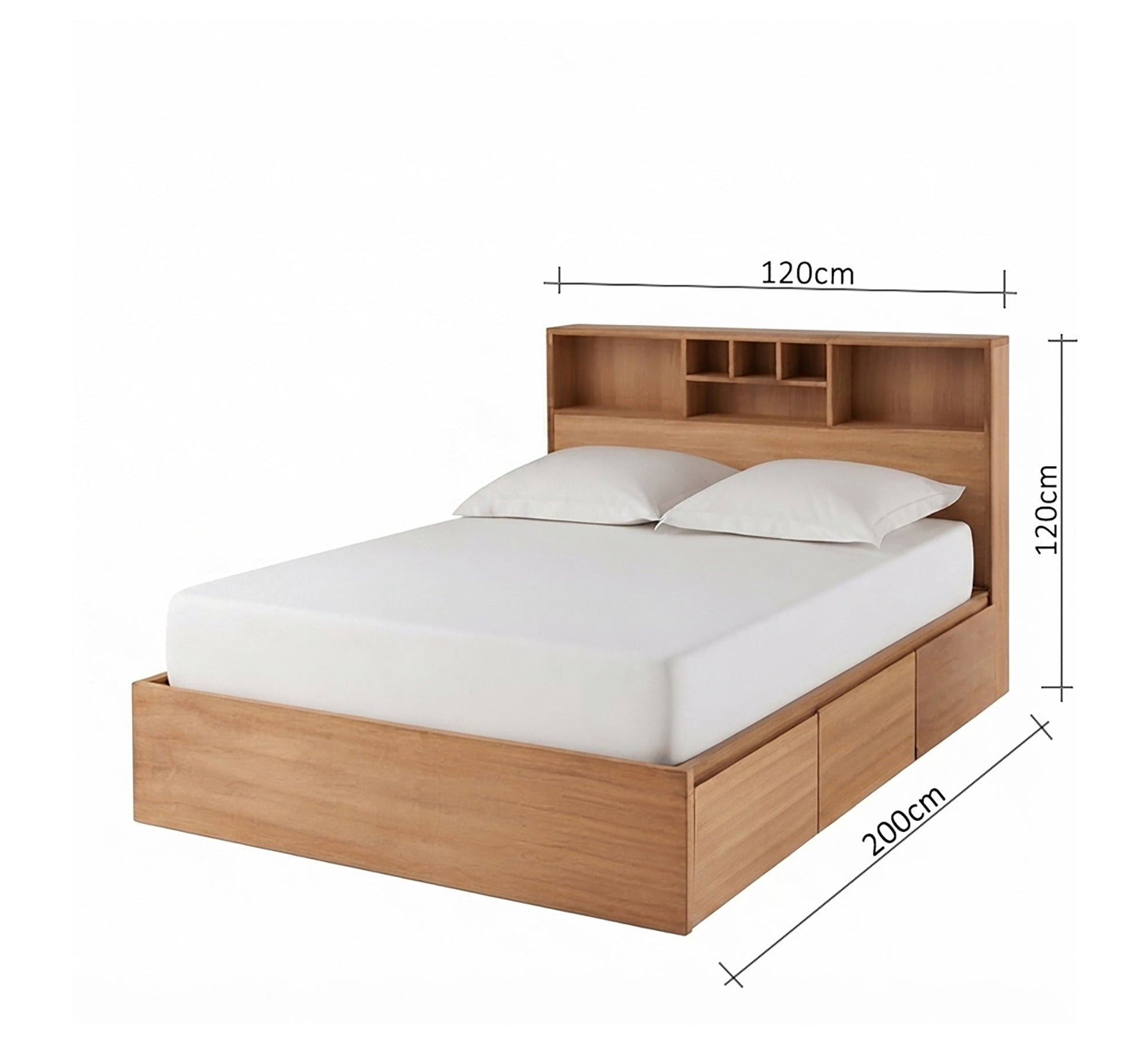 A Bed with backrest, desk and drawer - Vitrine Furniture - Beds