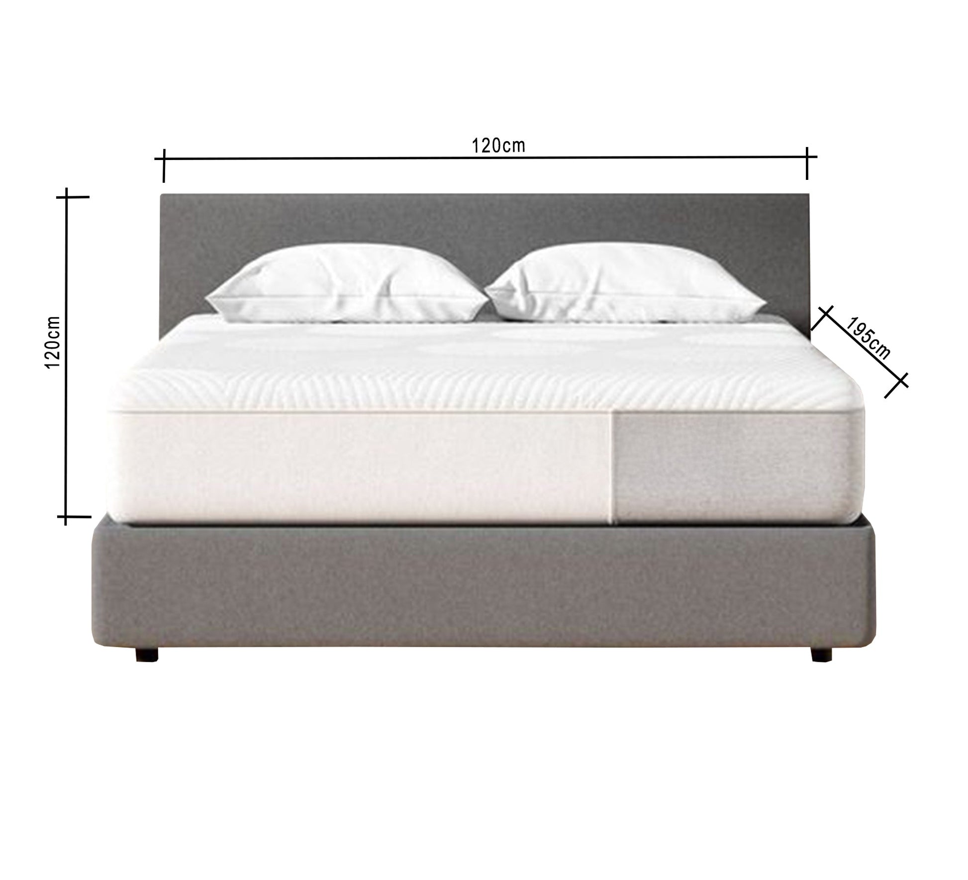 A bed with calming gray upholstery - Vitrine Furniture - Furniture