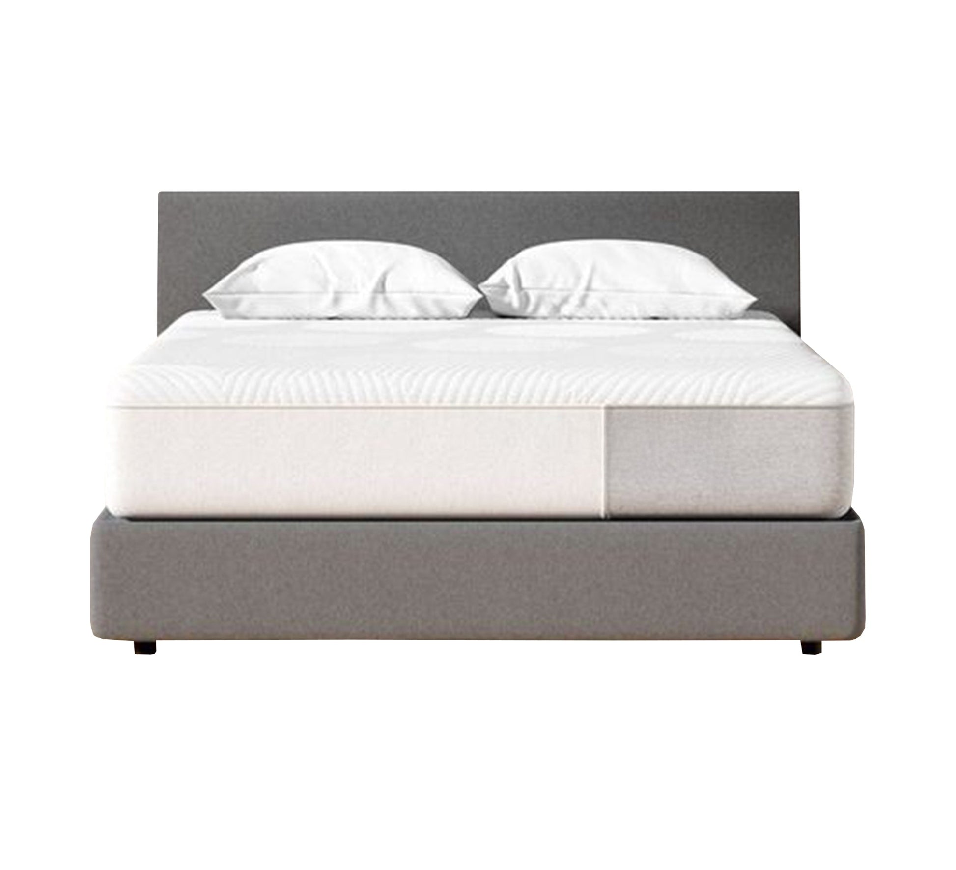 A bed with calming gray upholstery - Vitrine Furniture - Furniture