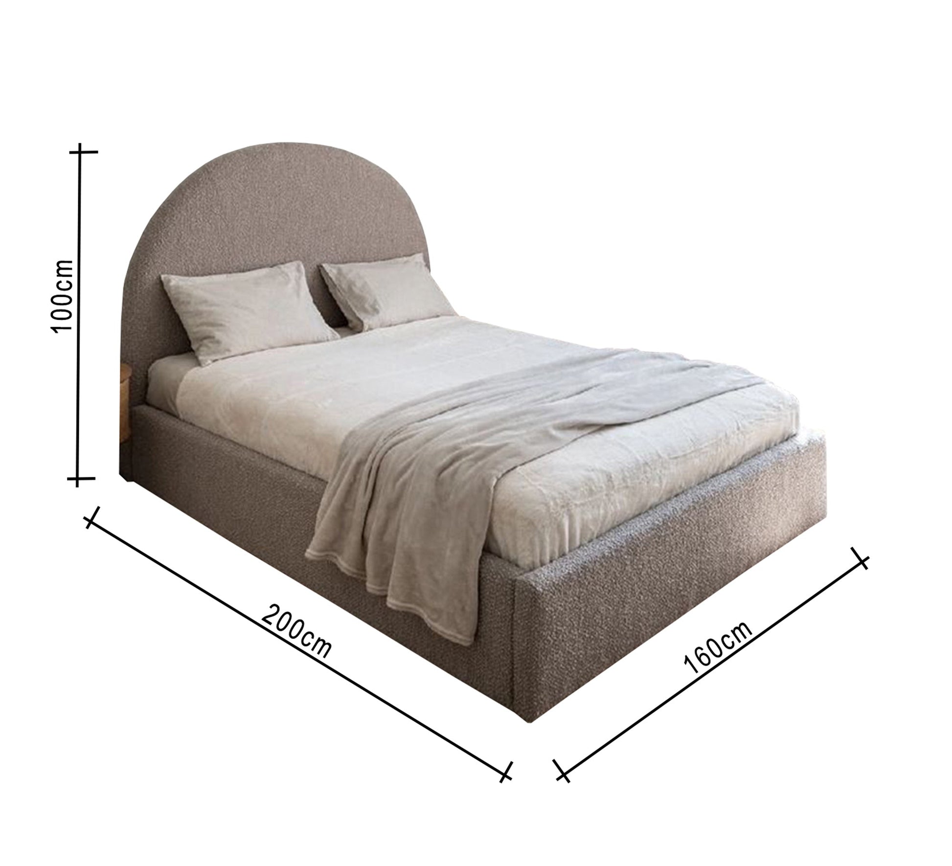 A Bed with semi - circular backrest - Vitrine Furniture - Furniture