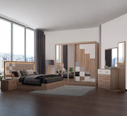 A bedroom with a sliding door - Vitrine Furniture - Bed Sets