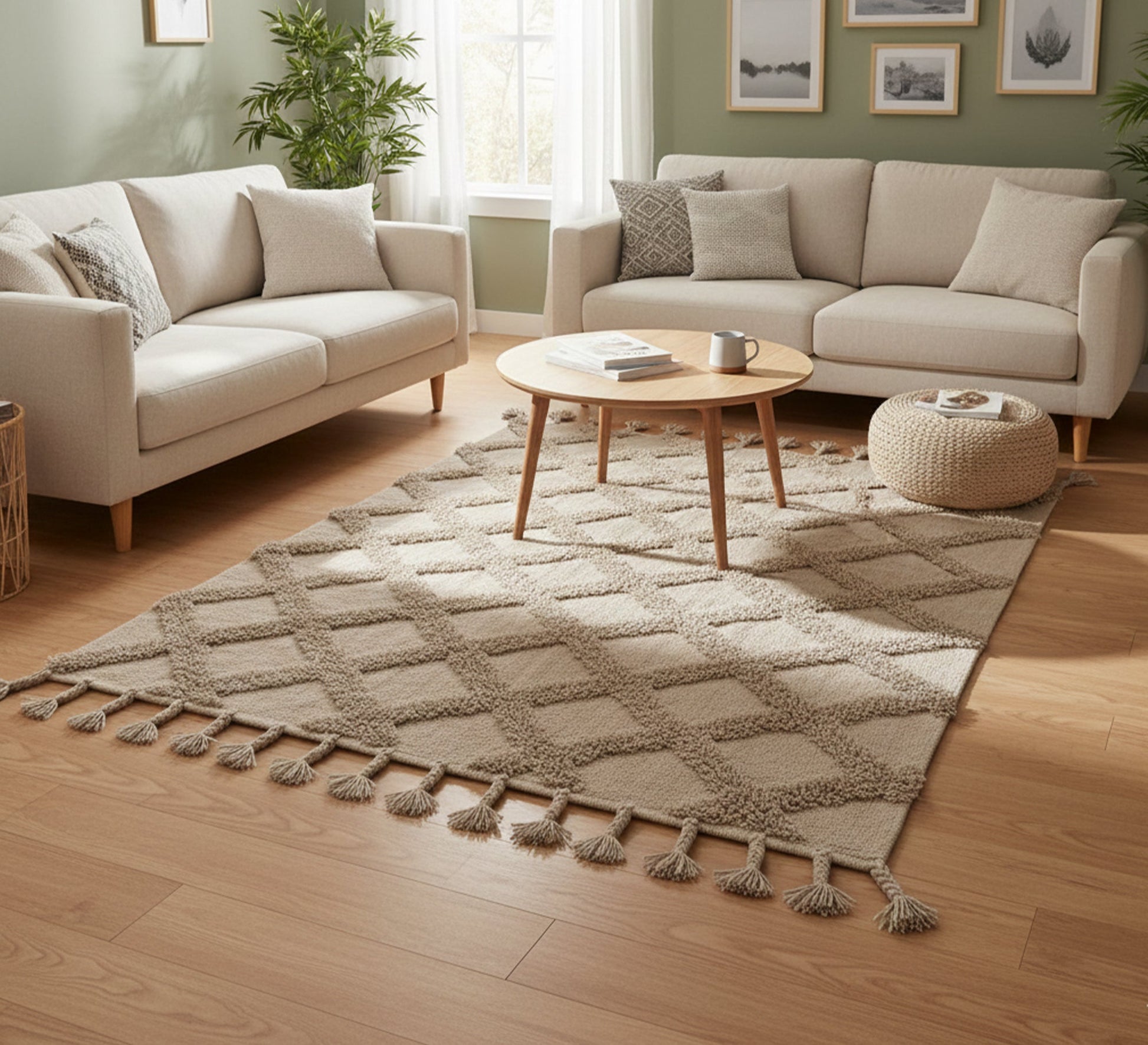 A beige rug with a delicate diamond necklace - Vitrine Furniture - Accessories