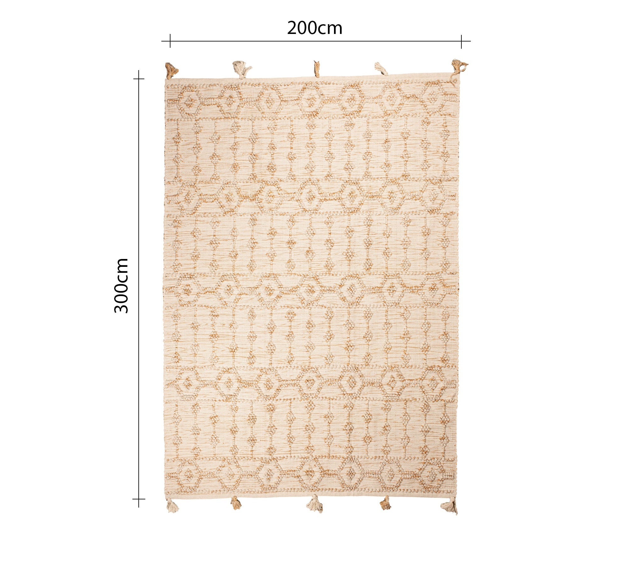A beige rug with a light brown hexagonal pattern - Vitrine Furniture - Accessories