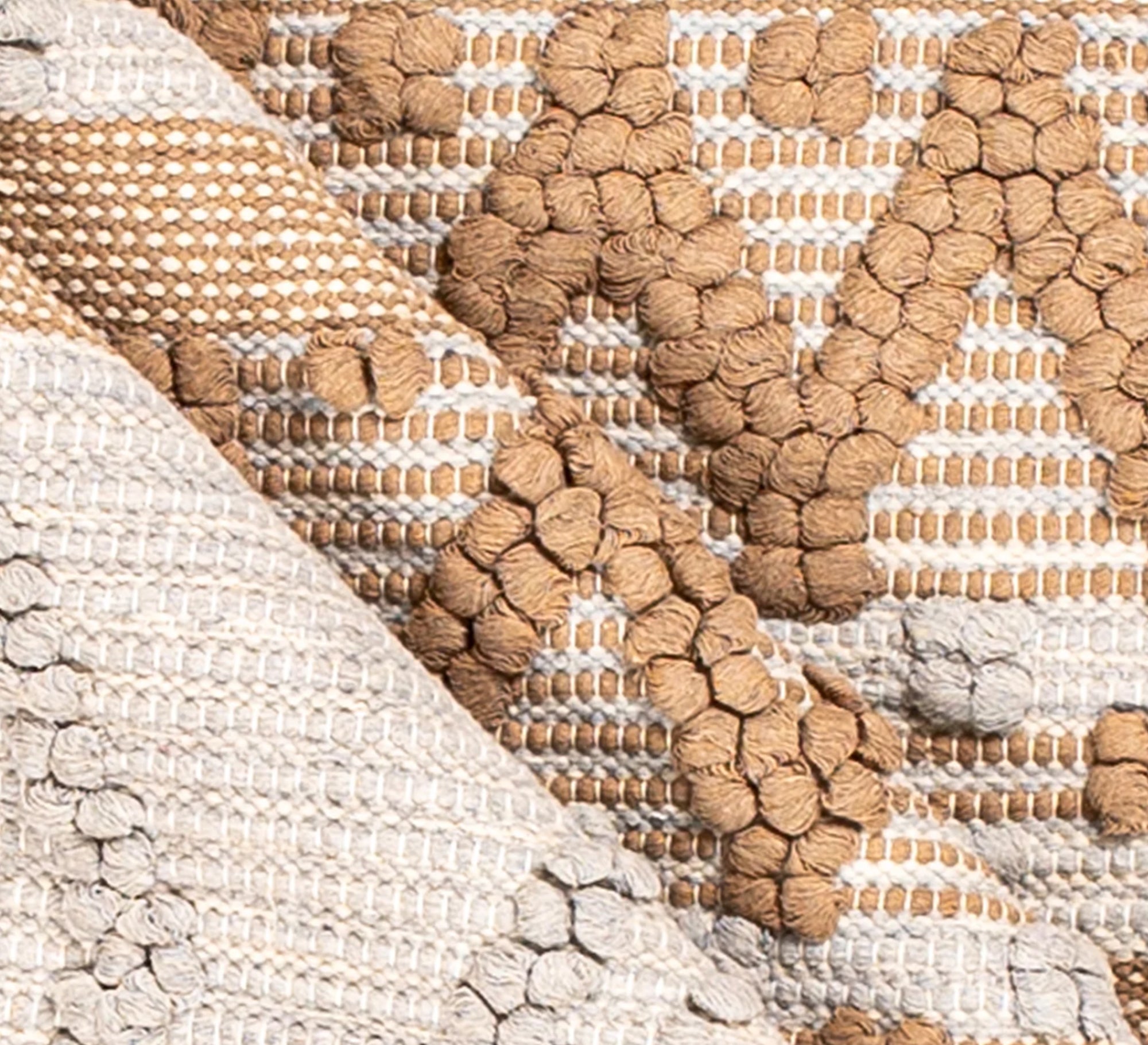 A beige rug with brown and gray geometric shapes - Vitrine Furniture - Accessories