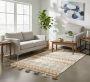 A beige rug with brown and gray geometric shapes - Vitrine Furniture - Accessories