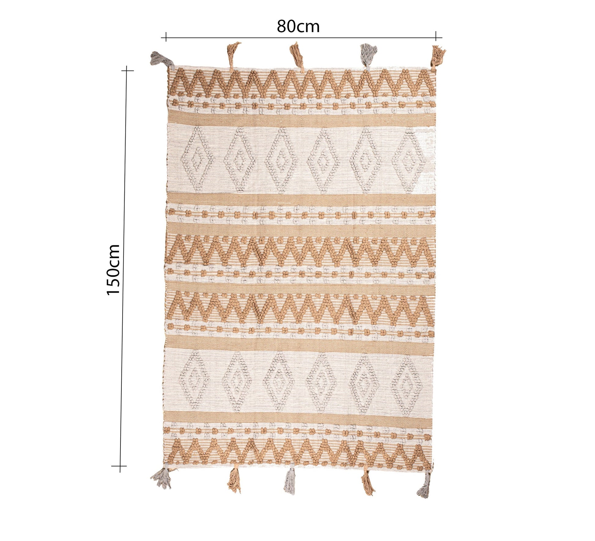 A beige rug with brown and gray geometric shapes - Vitrine Furniture - Accessories