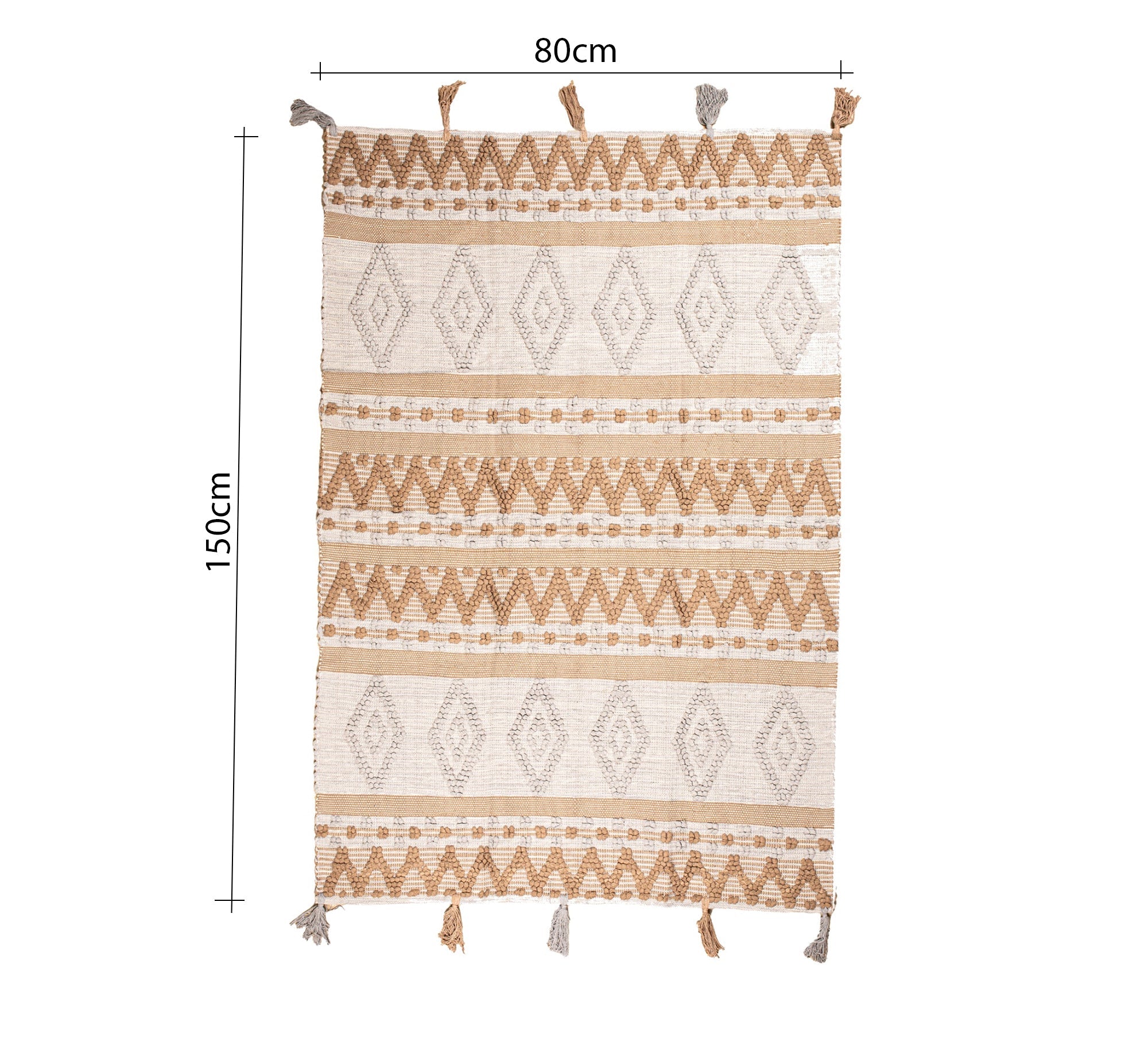 A beige rug with brown and gray geometric shapes - Vitrine Furniture - Accessories