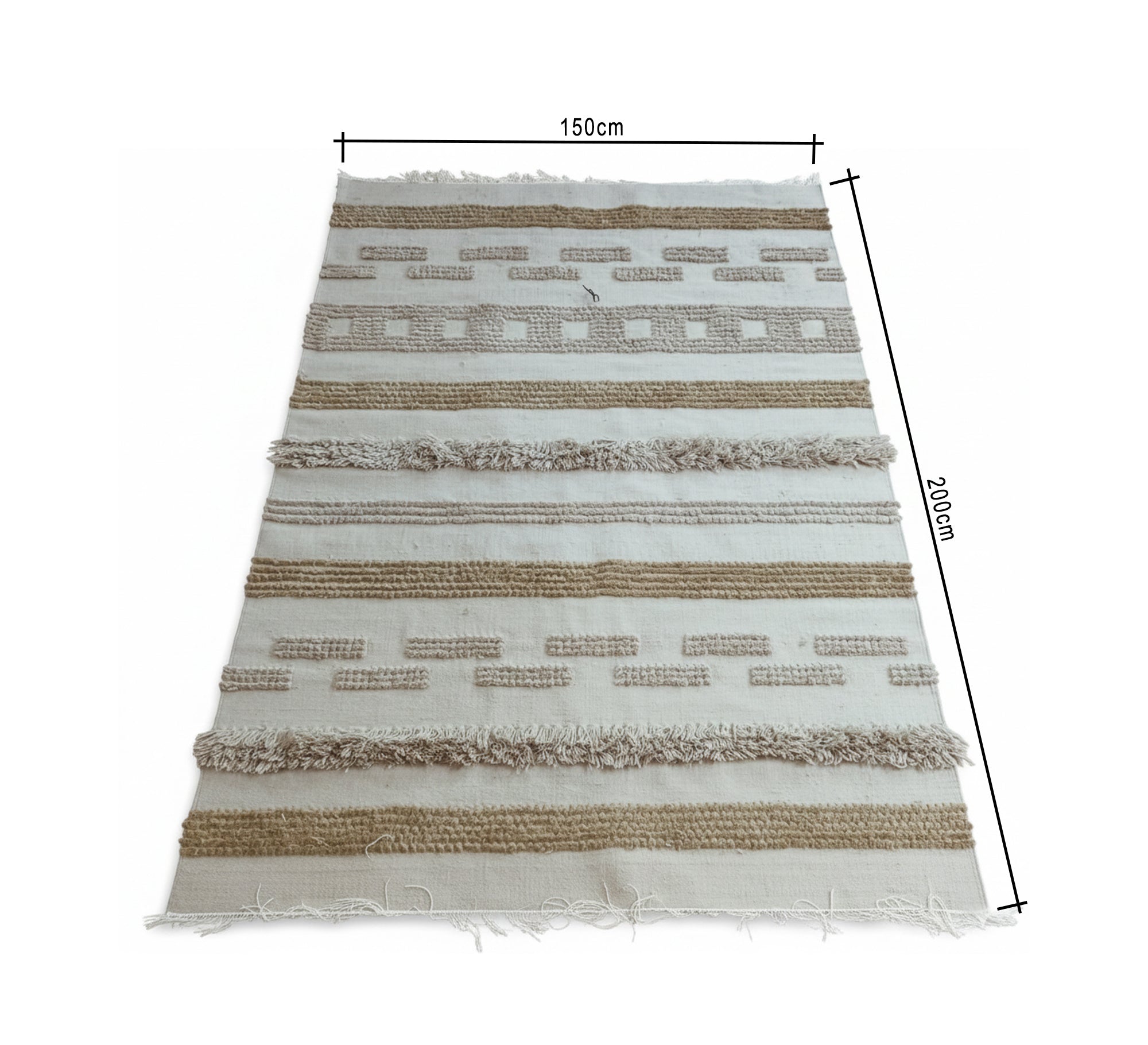 A beige rug with touches of brown and raised patterns - Vitrine Furniture - Accessories
