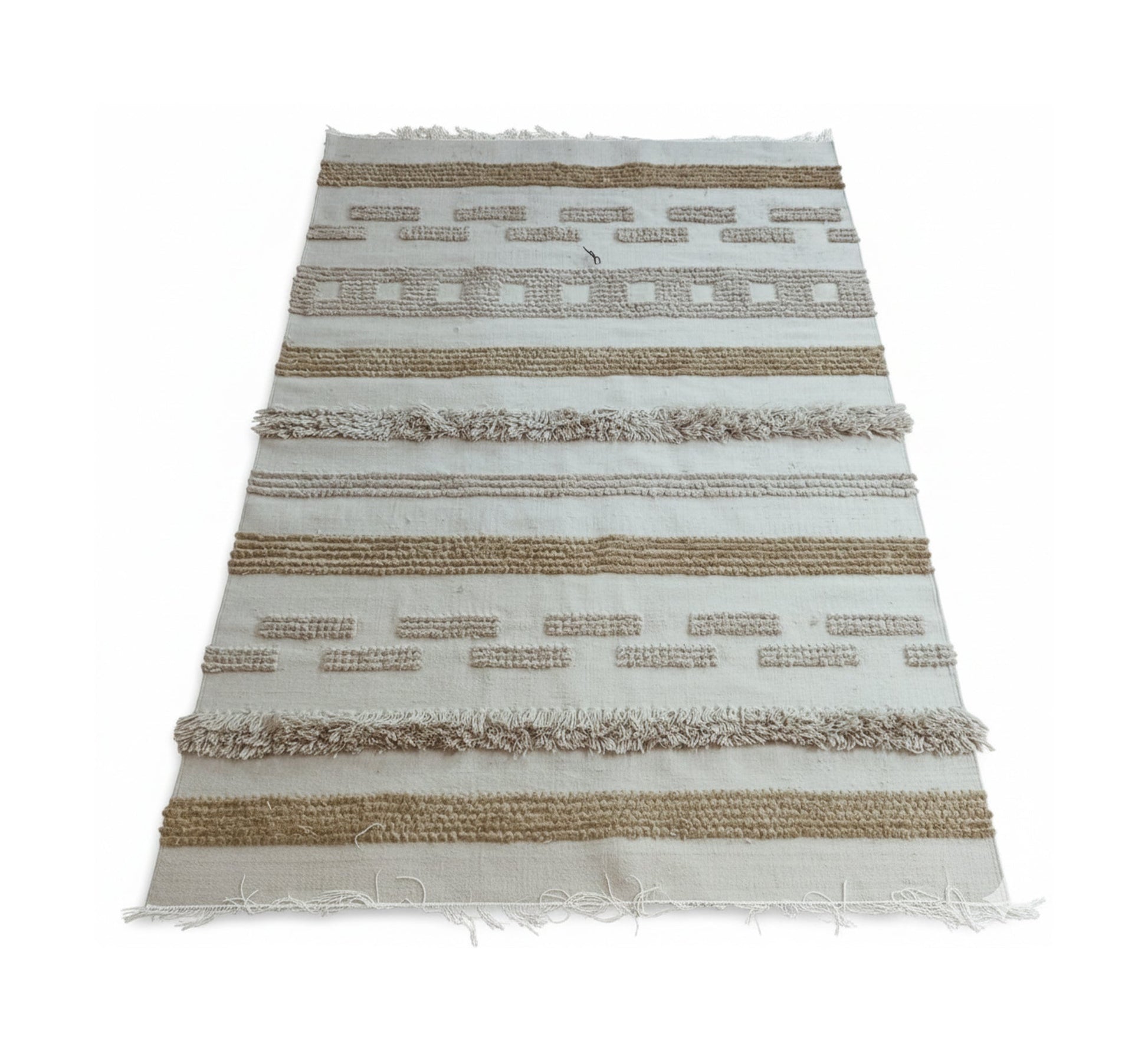 A beige rug with touches of brown and raised patterns - Vitrine Furniture - Accessories