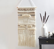 A beige runner with raised textures and long tassels - Vitrine Furniture - Accessories