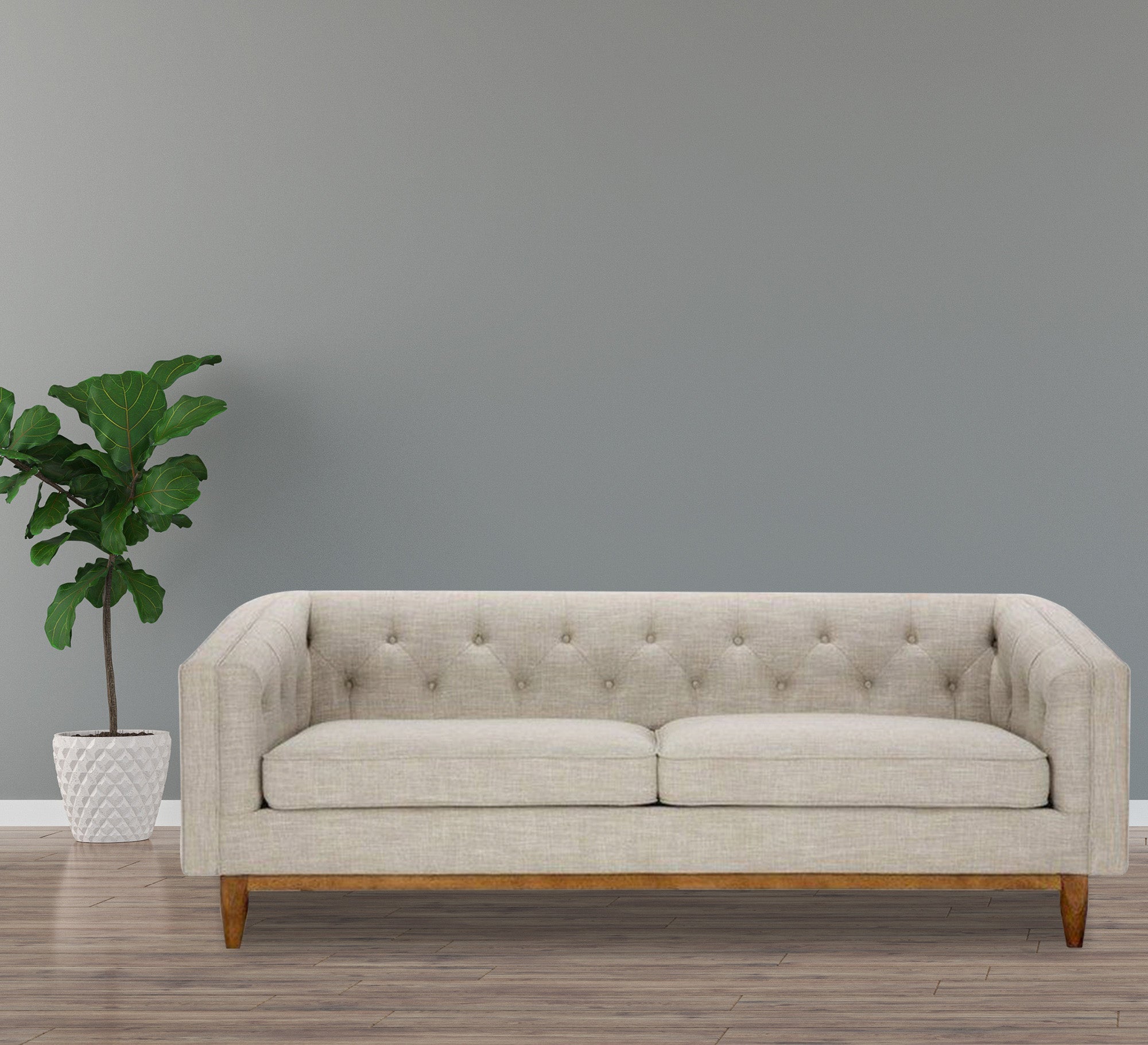 A beige sofa with capotonite grains, with armrests and backrest - Vitrine Furniture - Living room Sofas