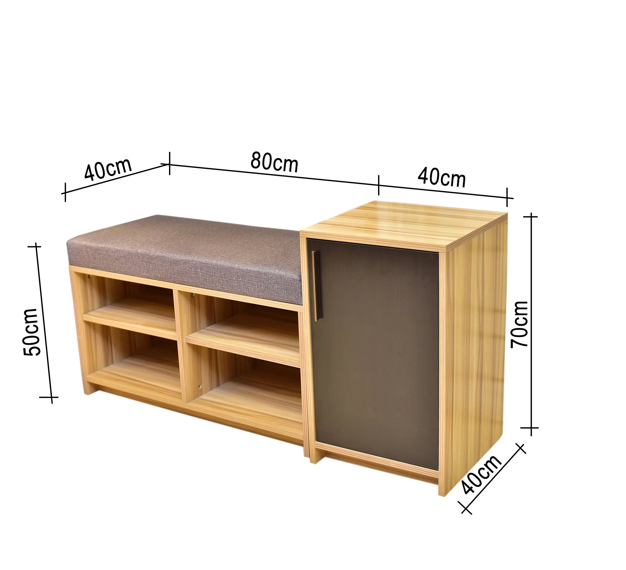 A bench seat with a closet for shoes - Vitrine Furniture - Shoe Racks