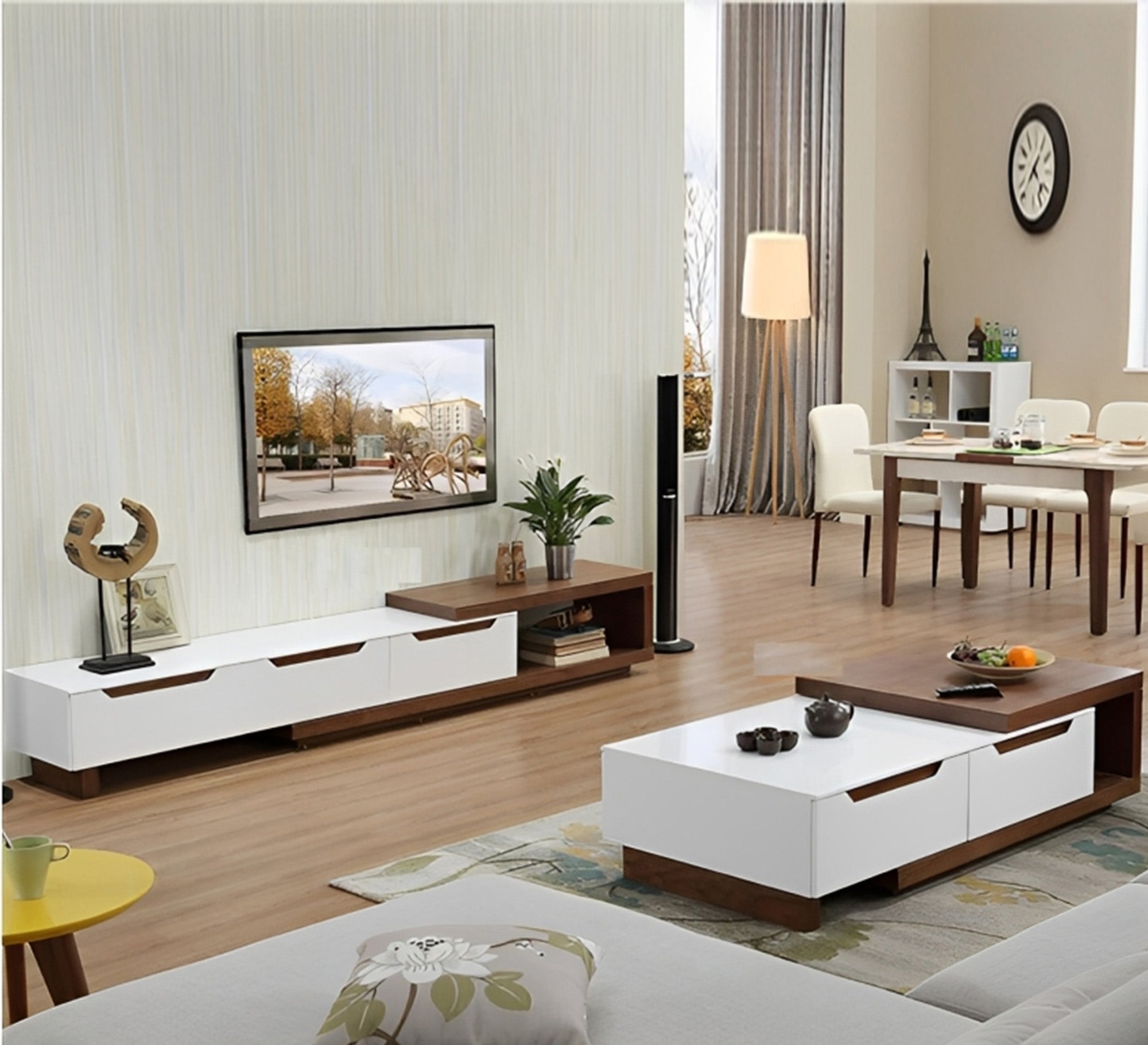 A black and white TV table and middle table - Vitrine Furniture - TV Table & Cabinet