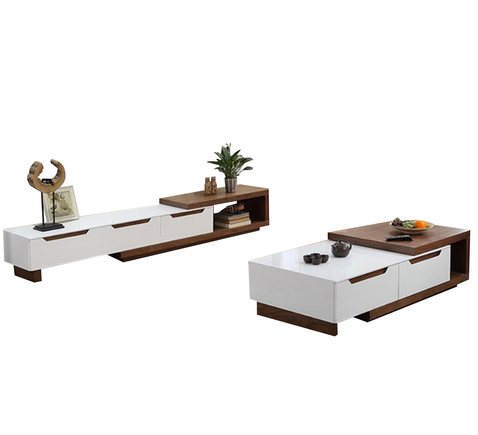 A black and white TV table and middle table - Vitrine Furniture - TV Table & Cabinet